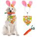 Dog Easter Costume Cute Bunny Ears Headband Easter Eggs Bandana Puppy Funny Rabbit Carrot Chew Toys 3Pcs Easter Party Gifts Medium Large Dog Easter Outfit Clothes Accessories (NO-LED)