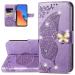 Monwutong Hzd protective cover for Xiaomi Redmi 12 3D butterfly pattern PU leather folding stand with magnetic cap and card compartments holster for Redmi 12 light violet light violet