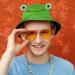 SAOROPEB Adult Cute Frog Bucket Hat | Funny Fisherman Cotton Hat for Men Women - Green - Buy Online on GoSupps.com