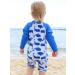 HUAANIUE Baby Girls Long Sleeve One Piece Swimwear UPF 50+ | 5-6 Years | White Blue Whale Design - Buy Online on GoSupps.com