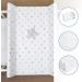 Baby Waterproof Changing Mat 80x50 cm | Fits 140x70 cm Cot Bed | Unisex Wedge Anti Roll | Raised Edges | Stars Grey - Buy Online on GoSupps.com
