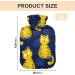Mnsruu Cartoon Cat Hot Water Bottle 2L - Soft Cover - Perfect Gift for Women & Kids - Ideal for Christmas - Buy Online on GoSupps.com