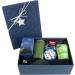 Gentleman's Morning Essentials Gift Box Hamper English Breakfast Tea Porridge Alarm Clock Biscuits Warm Scarf Cufflinks and Flask- Curated Elegance Gift Box - Buy Online on GoSupps.com