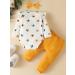 Koonde Baby Girl Clothes 3-Piece Outfit Set | Romper, Trouser & Headband | Newborn to 24 Months | Cream Heart + Yellow | 18-24 Months - Buy Online on GoSupps.com