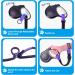 Petbonus Purple Short Dog Leash | Adjustable Safety Bracelet for Roller Leash | Reflective Soft Padded Handle | Extra Safety for Strollers - Buy Online on GoSupps.com