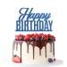 Tenhaisi Blue Glitter Happy Birthday Cake Topper Anniversary Party Birthday Sign Cake Topper Adults Children Teenager Birthday Party Cake Decoration Supplies