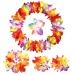 Hawaiian Leis Luau Tropical Headband Flower Crown Wreath Headpiece Wristbands Women Cute Floral Necklace Bracelets Hair Bands for Summer Beach Vacation Pool Party Decorations Favors Supplies Colorful