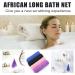 African Net Sponge Set 4 Pieces - Exfoliating Wash Net Cloth Bath Sponges for Men and Women 31.5 Inch Long Skin Smoother Quick-Drying Back Scrubbers for Shower - Buy Online on GoSupps.com