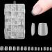 Extra Short Coffin Nail Tips - ZAHRVIA 360Pcs Upgraded Matte No File Full Cover Gel Nail Tips Pre-shaped Clear Acrylic False Gelly Nail Tips for DIY Press On Nails 15 Sizes QS11 -360