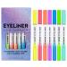 G n rique Set of Colorful Eyeliners Sparkling Shine Waterproof Eyeliner - Long-Lasting Fluorescent Makeup Comfortable Application for Women and Girls Everyday and Party Wear