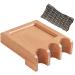 CLACKIBUKVYZ Pool Stick Holder, Portable Cue Stick Claw Rack Holds 3 Cues Against Table, Bar or Chair  Weighted Solid Wood with Rounded Edges and Non-Slip Pad(wood)