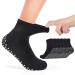 3 Pairs of Wide Socks With Non-Skid Grips for Lymphedema Swollen Feet Heels Swelling Edema Arch Post Partum Foot Black 11