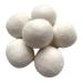 Organic 6 Pack Large Laundry Dryer Balls 100% New Zealand Wool Reusable Natural White or Grey Soft Eco Friendly with Cotton Bag (White)