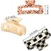 HAYHOI 4PCS Hair Claw Clips Celluloid French Butterfly Jaw Tortoise Shell - Stylish Accessories for Women & Girls - Checkerboard Leopard White - Buy Online on GoSupps.com