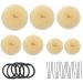 Donut hair bun maker set 7 pieces - hairstyle help set with 5 elastic hair band 10 U -shape hairpise hairpin hair knot shape set for children girls women (white)