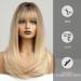 HAIRCUBE Golden Wig with Bangs - Natural Look Blonde with Dark Roots | Synthetic Straight Hair for Women - Shop Now! - Buy Online on GoSupps.com