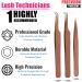 Professional Set of 3 Fiber Tip Lash Tweezers for Eyelash Extensions - Japanese Steel - Rose Gold - Buy Online on GoSupps.com