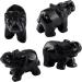 Black Obsidian Elephant Sculpture - Healing Reiki Pocket Gemstone Figurine 1.5 Inch - Buy Online on GoSupps.com
