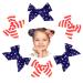 Whaline 4th of July Bow Hair Clips 6Pcs Patriotic Stars and Stripes Barrette Hair Bow American Flag Hairgrips Baby Girls Women Hair Accessories for Independence Day Memorial Day