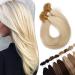 22" Pre Bonded Human Hair Extensions 200 Strands (#60 Platinum Blonde 100g)