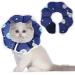 Soft Cat Cone Collar Adjustable Recovery Cat Cone Waterproof Protection Postoperative Kitten Starry Sky Blue Cat Collar Comfortable Protective Pet Collar for Cat Kitten Dogs Rabbits Small