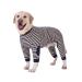 Large Dog Clothes Dog Pajamas Jumpsuit Flexible Breathable Zipper Soft Cotton Striped Dog Jumpsuit Costume Apparel for Medium Dogs Large Dogs (7-Back length-55cm Black) 7--Back length--55cm Black