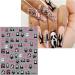 JMEOWIO 3D Embossed Halloween Nail Art Stickers Decals Self-Adhesive 5D Yellow Star Nail Supplies Nail Art Design Decoration Accessories 4 Sheets - Buy Online on GoSupps.com