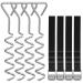 Heavy Duty Trampoline Stakes Anchors High Wind,Galvanized Steel Trampoline Anchors Kit for 15ft,14ft,12ft,10ftTrampoline,15.8inch Ground Anchors Trampoline Accessories Silver 4Pcs