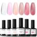 Modelones Gel Nail Polish 6 Colors Jelly Gel Polish White Nude Pink Gel Neutral Nail Art Design Summer Translucent Gel Nail Kits Soak Off LED Nail Lamp Cured Manicure Salon DIY Girls Women Gift White Pink