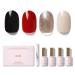 NAILOG Gel Nail Polish Set - 4 Colors Top Coat Color Gel Base 3-In-1 Soak Off UV Gel Polish Kit for Home DIY & Birthday Gifts for Women Nocturnal Allure