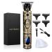 Hair Clippers for Men, Professional Hair Trimmer Zero Gapped T-Blade Trimmer Cordless Rechargeable Edgers Clippers Electric Beard Trimmer Shaver Hair Cutting Kit with LCD Display Gifts for Men Gold