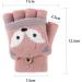 Kids Puppy Flip Top Knitted Half Finger Gloves | Toddler 3-8 Yrs | Fox/Pink - Buy Online on GoSupps.com