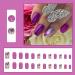 24Pcs Short French Tip Purple Butterfly Press on Nails - Glossy Acrylic Full Cover False Nails for Women and Girls - Buy Online on GoSupps.com