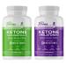 Real Ketones Melatonin, Day & Nighttime Keto Pills - Exogenous BHB Supplement Capsules for AM & Sleep PM Ketosis, 30 Day Supply of Each 2000mg of D-BHB