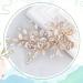 Lismyakey Wedding Clip Rhinestone Hair Clip Comb Barrette Flower Bridal Comb Barrette Handmade Flower Clip Head Pieces for Women (Gold) - Buy Online on GoSupps.com