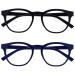 Opulize Blu - Reading glasses Blue light filter 2 Series Pack COOL READ FRIENTS SATE INFIGERISE IMPTIRE SAFE COMPUTER GAMING RESIGN MANDS WOMES BB5-13 +3.50 Dioptries Black / Blue