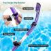 Happyouth 6 in 1 Snorkel Set with Panoramic View Mask, Trek Fin, and Dry Top Snorkel - Purple, S/M (US Size 4.5-8.5) - Buy Online on GoSupps.com