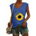 Short Sleeve T Shirts Clothing Woman T-Shirt Casual Black Clothing Top Women's Floral Pattern for Women Crop Tops Shirt Shirts Top Women's Summer Tank Top 5-blue S - Buy Online on GoSupps.com