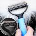Dog Hair Kamm-Stripper & Cat Fur Comb Set - Double-Sided De-Matting Tool for Pets (Large Blue) | Best Animal Nursing & Grooming Solution - Buy Online on GoSupps.com
