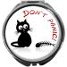 metALUm pill box with mirror round metal 3 compartments FUNNY CAT #1005