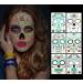 Temporary Face Tattoos  6 sheets Day of the Dead Decorations Glow in The Dark Sugar Skull Stickers Halloween Makeup for Men and Women (Face Tattoos) Face stickers