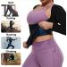 Women's Sauna Suit Sweat Body Shaper Jacket - Hot Waist Trainer Long Sleeve Zipper Shirt - Black - Size Large - Buy Online on GoSupps.com