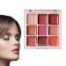 Nexusectar Lip Palette - 0.85g Lip Palette 9 Shades Waterproof Matte Texture Luxurious Matte Finish | Long-lasting non-sticky cosmetics for girls teens party makeup