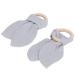 Baby Teething Wooden Ring - Bunny Ears Design Bite-Resistant Cotton Gauze Soothing Teether for Babies (Gray) | International Shipping - Buy Online on GoSupps.com