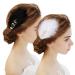 Mwoot 4 pieces of feather hair jewelry black and white spring hair clip for women headdress 1920 fascinators hair clips feather hair clips for ice skating ballet dancing performance performance
