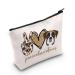 Levlo boxer dog cosmetic bag dog owner Gift Peace Love Boxer Make-up Bag zip pocket boxer dog lover gift for women girls peace love boxer make-up bag