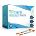 Tilcare Ultra-Fine Insulin Syringes with Needle 29G 1 cc 1/2 inch 12.7mm 100-Pack - Latex-Free Diabetic Syringes - Sterile Medical Syringe for Diabetes Individually Blister Packed for Your Safety
