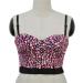 Sexy Strass Bustier for Women Push Up Sparkle Camisole & Sequin Tank Top | Trendy Cropped Streetwear in Rosa L - Buy Online on GoSupps.com