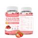 YZQ WAIDE Calcium Citrate Gummies 1200mg with Vitamin D3 + K2 Magnesium Zinc Chewable Calcium Supplement for Women & Men Bone Healthy Sugar Free Non-GMO Gluten Free Strawberry Flavor 60 Count