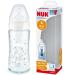 NUK First Choice glass bottle 0-6 months | Temperature control | Silicone teat | Colic valve | BPA-free | 240 ml clear